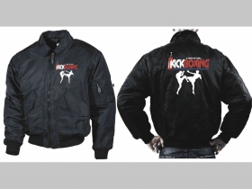 KICKBOXING - A Way of Life...  čierna zimná letecká bunda BOMBER Winter Jacket s límcom, typ CWU z pevného materiálu s masívnym zipsom na zapínanie 100%nylón, čiastočne vodeodolná